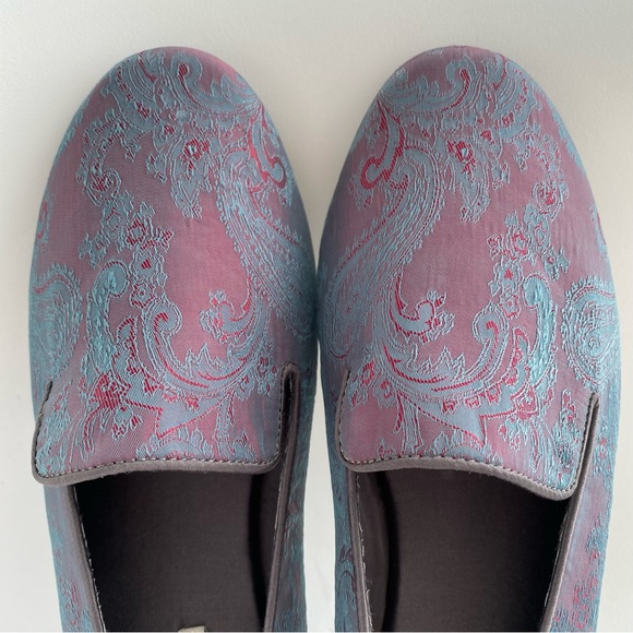 NEW Handmade NYC DESIGNERS Paisley Jacquard Silk Flat Loafers US 9.5 Fit 9 - Picture 3 of 12